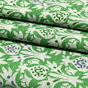 Green Floral Printed Cotton Fabric Material
